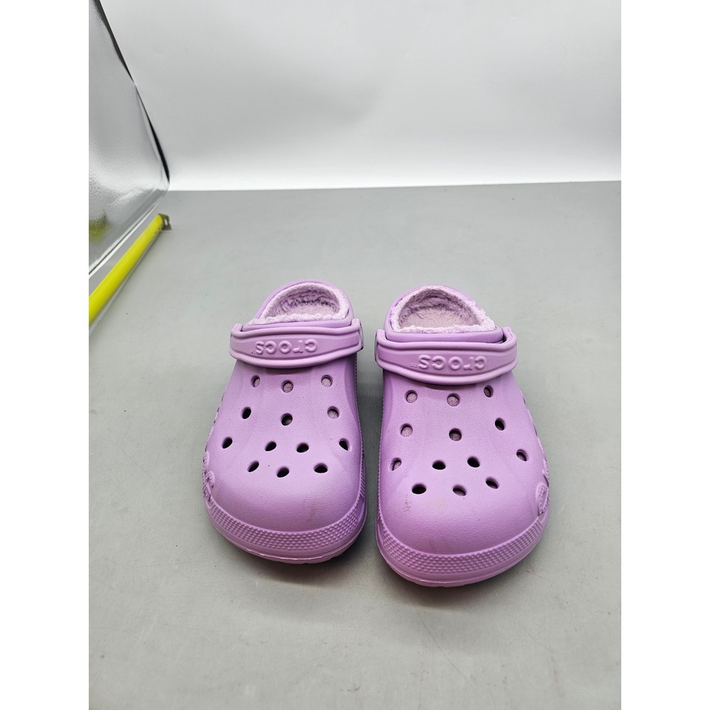 Crocs Classic‎ Fuzz Lined Clogs Orchid Purple Mens 5 Womens 7 Comfort Shoes